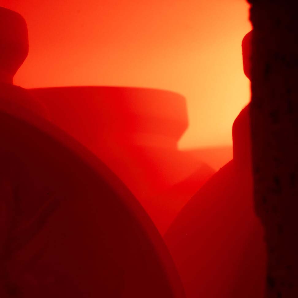The kiln at 1220 °C