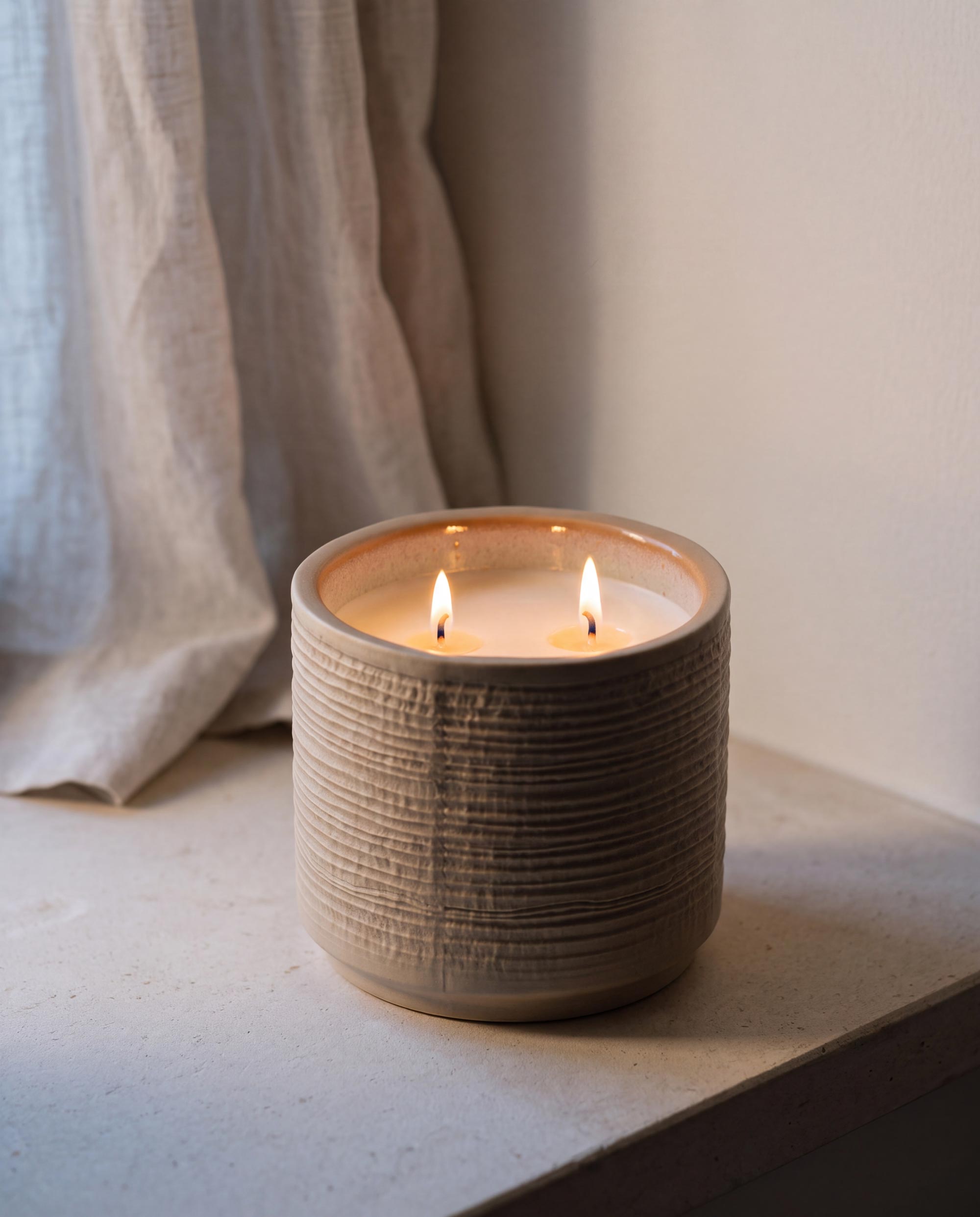 Sandline candle in handmade porcelain